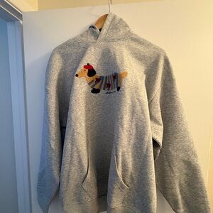 Aelfric Eden Gray Hoodie with Colorful Dog Motif